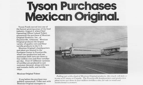 Tyson purchases Mexican Original Inc